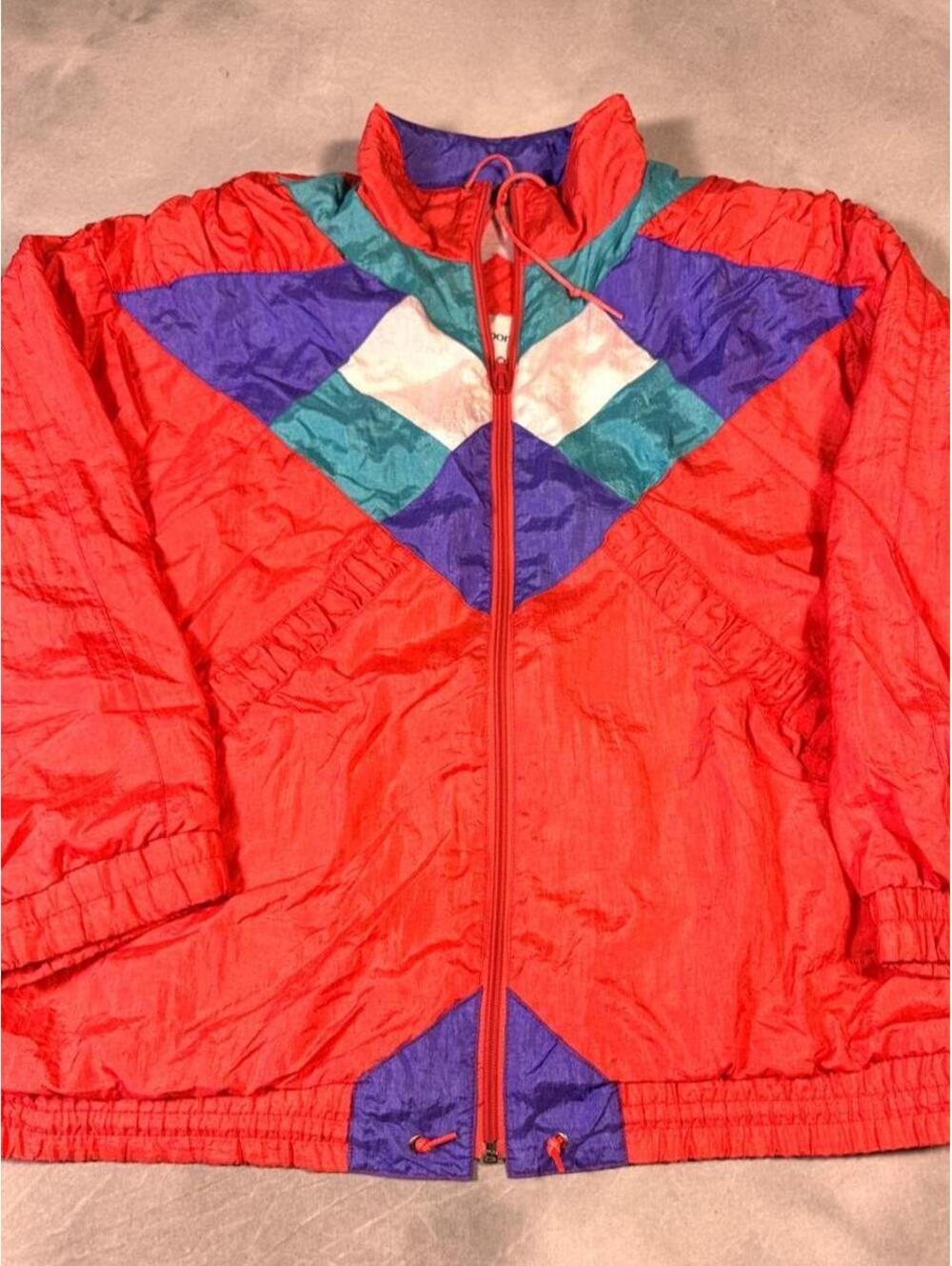 Vintage 90s Westport Ltd Colorblock Windbreaker Jacket Large Nylon Retro